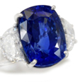 Sterling Silver Blue Sapphire Diamond Ring 