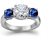 Amazing 2.35 Carat Royal Sapphire Rings with Diamond - 18k White Gold
