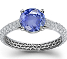 3.15ct Vintage Flower Oval Blue Sapphire Gemstone Ring with Diamonds G/H-VS 