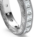 Platinum set flexible flat bracelets of marquise, pear, square, round or oblong diamonds
