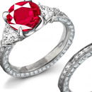 A ladylike ring has an oval with a few diamonds on
either side
