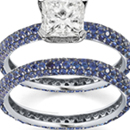 Three Stone Diamond Sapphire Ring