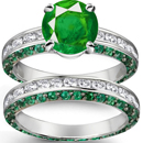 Unique emerald wedding rings