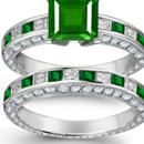 Genuine Emerald Rings with Diamonds