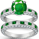Bluis Green Hue and Medium Tone Muzo, Columbian Emerald Ring with
Diamonds 