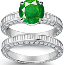 Emerald 12x16mm Solid 14Kt White Gold Diamond Green Wedding Amethyst Ring CT1211 