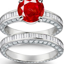 Ruby Rosary Ring in 14k White Gold