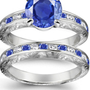 BLUE SAPPHIRE DIAMOND RING WHITE GOLD QUALITY 