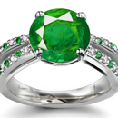 Solid 18K Rose Gold Oval Cut Emerald Natural Diamond Engagement Ring 