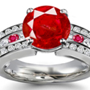 Purplish
Red Hue And Medium Tone Ceylon RubyRing with Diamonds
