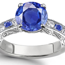 Natural 1.09 TCW Oval Cut Blue Sapphire & Diamond Cocktail Ring 14K White Gold 