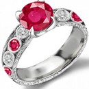 Tiffany Ruby Diamond Ring with 4.75 Carats Pigeon Red Rubies
