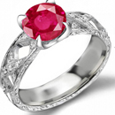 Diamond and Ruby Ring in 14k Rose
Gold with rare fine 5.75 carats mogok rubies