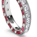 Rich Red Ruby in Gold and Platinum Rings