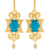 Granulated Earrings for Oval Cabochon