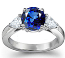 Platinum Diamond and Sapphire Ring