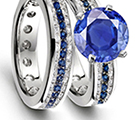 Three Stone Diamond Sapphire Ring