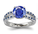 Thai Sapphire Ring with Diamonds