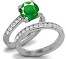 Emerald Anniversary Band with Diamonds