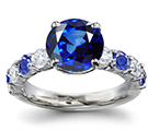 Ceylon Sapphire Ring with Diamonds