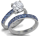 Sparkling 4.30ct Deep Royal Sapphire Ring with Diamonds - 18K White Gold