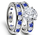 Gemstone Fine Rings Solitaire with Accents