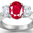 Oval Ruby & Diamond Ring Sensous & Emotional