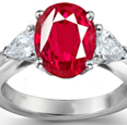 14-K White Gold Ruby Diamond Engagement Ring