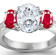 A diamond ribbon wraps around a round brilliant on an ultra-feminine dior ring