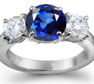 Diamond with Sapphire Engagement Ring