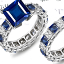 Mens Square Sapphire & Diamond Rings