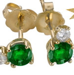 Diamond & Emerald Earrings