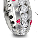 Neil Lane specilizes in vintage engagement rings and he chose a platinum Edwardian ring with three large diamonds.