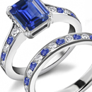 SIMPLE QUALITY CENTER SAPPHIRE 32 DIAMOND 14K WHITE GOLD RING! 