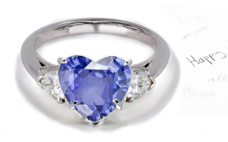 Diamond Blue Sapphire Wedding Rings Beso