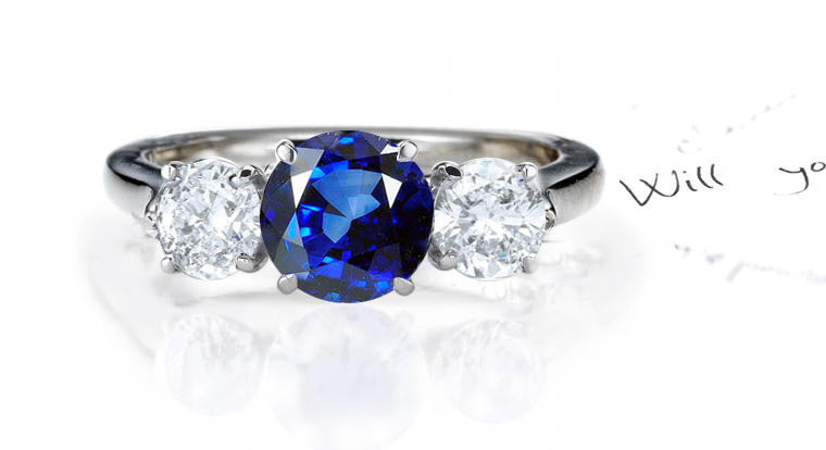 Platinum sapphire wedding rings