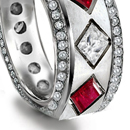 Modern and magnificient ring perfectly complements the geometry of the gem