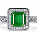 Genuine Emerald Rings with Diamonds