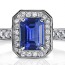 Sapphire & Diamond Ring Marquise 10K White Gold $280 Appraisal 