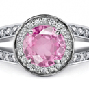 Pink sapphire & white topaz Gemstones silver Ring Size 7 8 9 