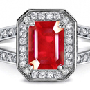 Huge Burma Emerald Cut Ruby Ring in US Ring Size 5.5