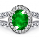 14k Gold Emerald Diamond Rings, Diamond Emerald Rings