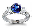 Diamond Ring with Ceylon Sapphires