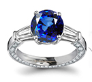 Diamond Ring with Kashmir Sapphires