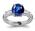 De Beer Diamond Ring with Kashmir Sapphires