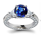 Diamond Ring with Burma Sapphires