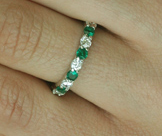 Colored Diamond Emerald Eternity Rings