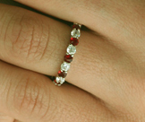 Colored Diamond Ruby Eternity Rings