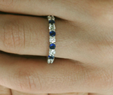 Colored Diamond Sapphire Eternity Rings