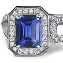 14K WHITE GOLD 10.80TCW BLUE SAPPHIRE/DIAMOND RING SIZE 7.5 - FREE SHIPPING 